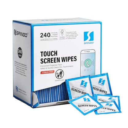 240 Count Screen Wipes, Screen Cleaner Wipes for Electronics, Touchscreens | Streak-Free & Scratch-Free Electronics wipes for Phone, Laptop, Computer, Monitor, Touchscreens, Care Screens, Eyeglasses. - size: 240 count