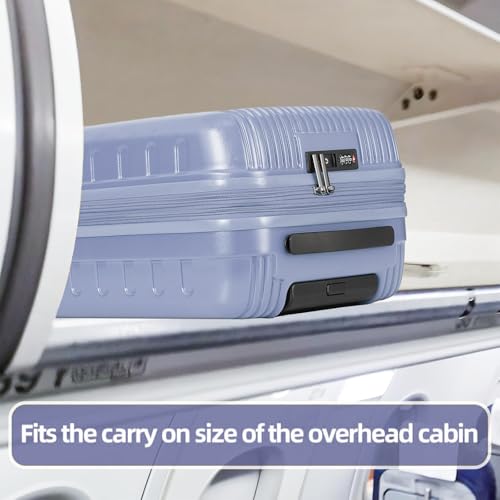 Kaleenie 2 PCS 20/29 Luggage Sets, 20” Cabin Luggage 29” Side Open Suitcase | 20 Inch with Front Pocket,29 Inch Checked Trunk Suitcase,Lightweight ABS+PC Hardshell,TSA Lock,HINOMOTO Wheels,Lilac Purple - color: Lilac Purple, size: 20/29 Set