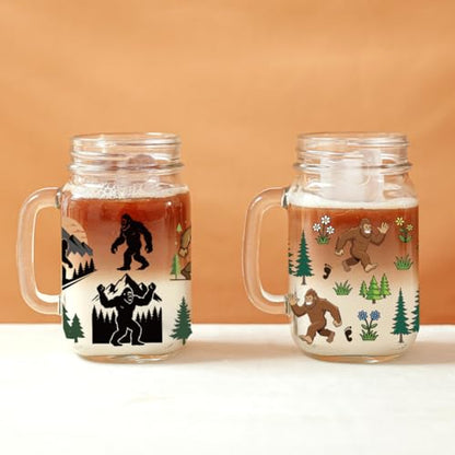 Bigfoot in Forest UV DTF Cup Wraps, 10 Sheets Transfer Sticker | Waterproof UV DTF Stickers, Custom Vinyl Decals for 16oz Coffee Cups Tumblers Bottles Mugs, DIY Gifts & Crafts - style: Bigfoot in Forest