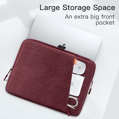 JETech Laptop Sleeve for 13-14Inch MacBook Neo (A18 Pro), MacBook Air/Pro (M1-M5) 2020-2026, 13-13.6 Inch Notebook, Waterproof Shock Resistant Bag Case with Accessory Pocket (Red) | For MacBook Neo (A18 Pro), MacBook Air/Pro (M5-M1) 2026-2020, Waterproof
