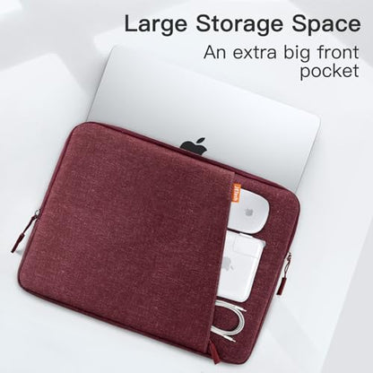 JETech Laptop Sleeve for 13-14Inch MacBook Neo (A18 Pro), MacBook Air/Pro (M1-M5) 2020-2026, 13-13.6 Inch Notebook, Waterproof Shock Resistant Bag Case with Accessory Pocket (Red) | For MacBook Neo (A18 Pro), MacBook Air/Pro (M5-M1) 2026-2020, Waterproof