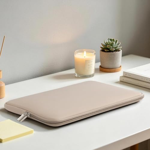 RAINYEAR 13.3 Inch Laptop Sleeve Case Padded Carrying Bag, Khaki | Slim Protective Soft Zipper Computer Cover for 13.3 Inch Notebook Computer Chromebook 14 inch MacBook Pro/Max M1 M2 M3 M4 M5 - color: Khaki, size: 13"-13.3"