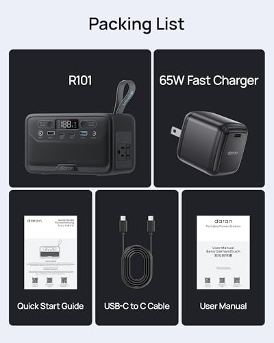 Portable Power Station 89.6Wh LiFePO4 Battery, Solar Power Bank with AC Outlet 100W/110V, USB-C PD Two-Way Fast Charging Small Generator for Laptop, Camping, Home, Office (65W Wall Charger Included) - color: Light Black
