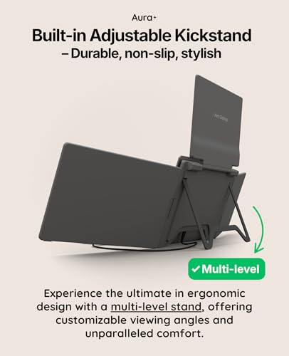 | Triple Go 18.5" Max | Premium Triple Portable Monitor Extender | Auto-Rotating Top Display | Quad Screens | 3×18.5" FHD 1080P HDR IPS | USB-C & USB-A | Compatible 11-18" Laptops