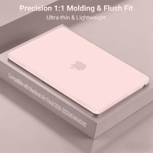 MOSISO Compatible with MacBook Air 15 inch Case M5 M4 M3 M2 2026 2025-2023 | Model A3448 A3241 A3114 A2941, Scratch-Resistant Ultra-Thin Protective Hard Shell Case Cover, Baby Pink - color: Baby Pink
