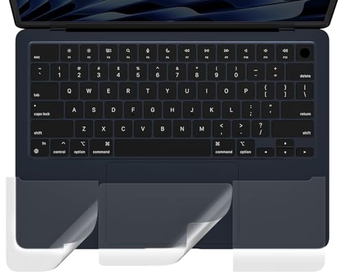 CaseBuy Palm Rest Protector Skin Set, Invisible Scratches and Wear Protection Accessories for MacBook Air 13.6 inch 2026 2025 2024 2022 with M5 M4 M3 M2 Chip A3449 A3240 A3113 A2681(Clear) - color: Clear, size: MacBook Air 13" (2022+)