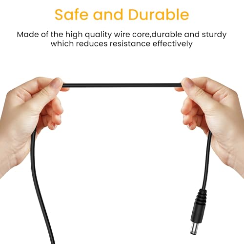 Meliya USB to DC 5V Power Cord, USB-A Male to DC 5.5mm x 2.1mm Power Plug Connector Charge Barrel Jack Power Cable, 2Pack-3.3ft