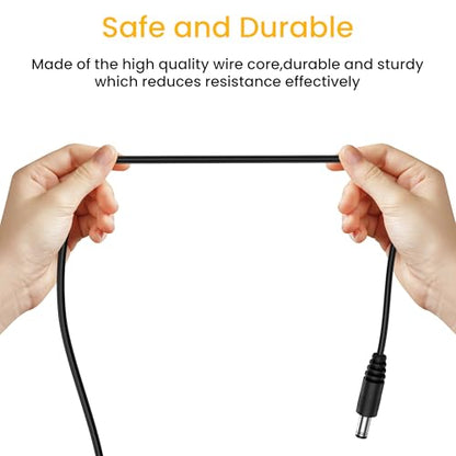 Meliya USB to DC 5V Power Cord, USB-A Male to DC 5.5mm x 2.1mm Power Plug Connector Charge Barrel Jack Power Cable, 2Pack-3.3ft