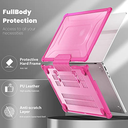 MEEgoodo Case for MacBook Air 15 inch 2026 2025 2024 2023, Case Fit Model (A3448/A3241/A3114/A2941) with M5/M4/M3/M2 Chip, Laptop Hard Shell with Heavy Duty Rugged Shockproof, Pink XK - color: Pink XK
