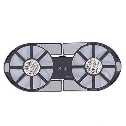 Laptop Cooler Cooling Pad,Portable USB Powered,4Color Laptop Cooling Pad,Foldable Notebook Cooler DualFan,Large Air Volume Radiator Heat Sink,with Blue LED Light(Black)