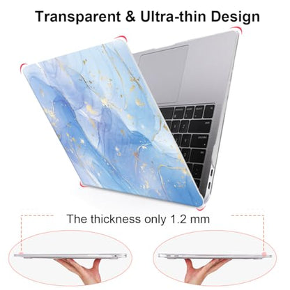 Compatible with MacBook Air 13 inch Case 2021 2020 2019 2018 M1 A2337 A2179 A1932 with Retina Display & Touch ID, Pattern Plastic Hard Shell Case Keyboard Cover Screen Flim, Blue Marble - color: Blue Marble