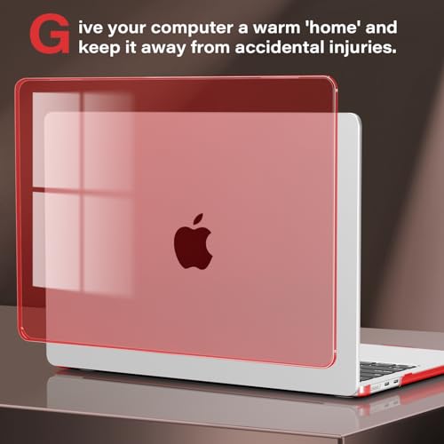 CISSOOK Compatible with MacBook Air 13.6 inch Case 2026 2025 2024 2023 2022 | A3449 A3240 A3113 A2681, 5in1 Set Hard Shell Case Keyboard Cover for MacBook Air 13.6 inch M2 M3 M4 M5, Crystal Red - color: Air13.6inch-Crystal Red