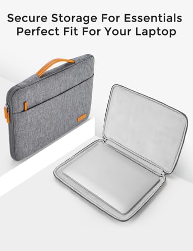 DOMISO 13.3 inch Laptop Case Sleeve Protective Cover Compatible with 14 inch MacBook Pro M4 M3 M2/MacBook Pro Max,13-13.3 inch Dell,Lenovo, HP,Waterproof Computer Cases Bag with Handle,Grey - color: Grey, size: 14" for MacBook Pro