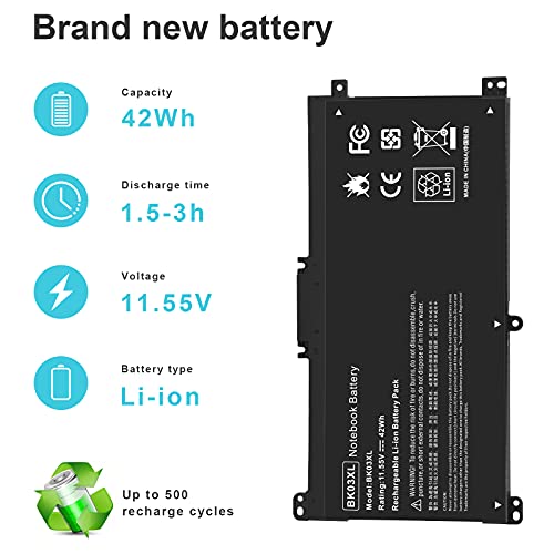 BK03XL HSTNN-LB7S HSTNN-UB7G Battery for HP Pavilion X360 14-BA000 14M-BA000 14m-ba011dx 14m-ba013dx 14m-ba014dx 14m-ba015dx 14m-ba114dx 14-ba000 14-ba175nr 14-ba110nr 14-ba253cl 14-ba125cl 14-ba175nr - size: 7.24*3.5*0.24inch