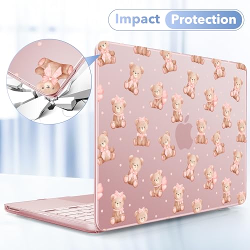 May Chen for MacBook Neo Case 13 inch 2026 | 100% Match Official Color | Pattern Printing, Anti-Crack & Scratch & Fingerprint | Protective Hard Shell Cases Laptop Model A3404 - Teddy Bears - color: Teddy bears