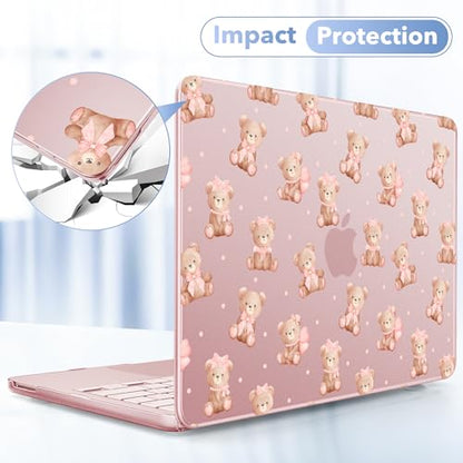 May Chen for MacBook Neo Case 13 inch 2026 | 100% Match Official Color | Pattern Printing, Anti-Crack & Scratch & Fingerprint | Protective Hard Shell Cases Laptop Model A3404 - Teddy Bears - color: Teddy bears