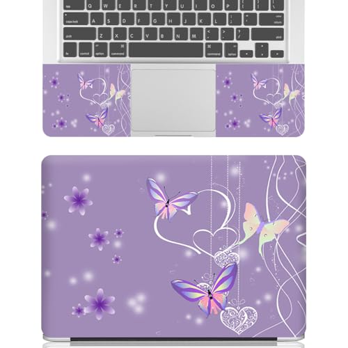 15-15.6 inches Netbook Laptop Skin Sticker Decal Reusable Cover Protector for 11.6 12 13 13.3 14 15 15.4 Notebook Chromebook PC, Scratch-Resistant Waterproof I Purple Butterflies - color: Purple Butterfly