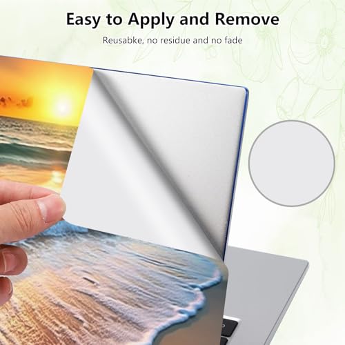 Laptop Skin Sticker Decal, Universal Reusable Vinyl Laptop Cover for 12" 13" 13.3" 14" 15" 15.4" 15.6" Notebook PC, Reusable Waterproof Scratch-Resistant with 2 Wrist Pads,Art Sandbeach Beach - color: Art Sandbeach Beach