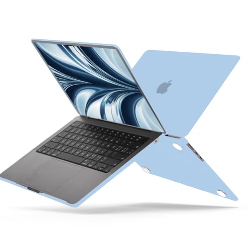 B BELK Compatible with MacBook Air 13.6 inch Case 2026-2022 M5 M4 M3 M2 | A3449 A3240 A3113 A2681, Plastic Hard Shell for MacBook Air 13 inch Case with Keyboard Cover & Screen Protector, Airy Blue - color: Airy Blue