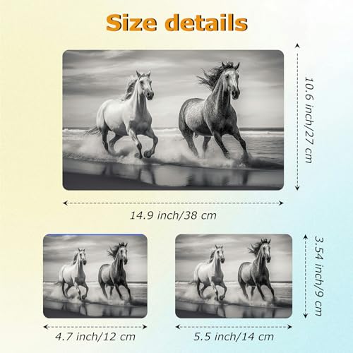 Universal Laptop Skin Sticker with 2 Wrist Pad Decals, 3-Piece Removable Vinyl Laptop Cover, Horse Waterproof Anti-Scratch, Easy-Trim Fit for 13.3" 14" 15.6" Laptops - color: Horse