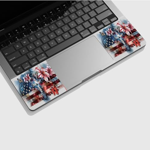 Universal Laptop Skin Sticker with 2 Wrist Pad Skins, Waterproof Scratch Resistant Vinyl Laptop Cover Decal, Cut to Fit for 11–15.6 Inch MacBook HP Dell Lenovo, Faith Flag - color: Faith Flag