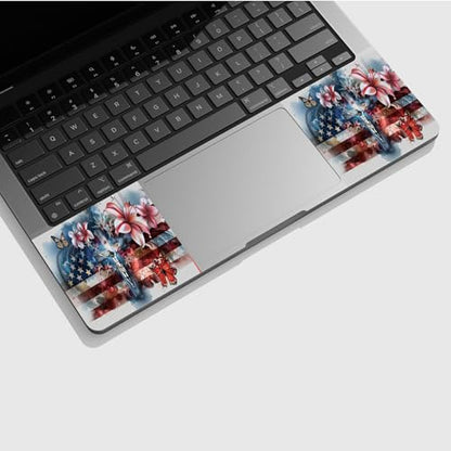 Universal Laptop Skin Sticker with 2 Wrist Pad Skins, Waterproof Scratch Resistant Vinyl Laptop Cover Decal, Cut to Fit for 11–15.6 Inch MacBook HP Dell Lenovo, Faith Flag - color: Faith Flag