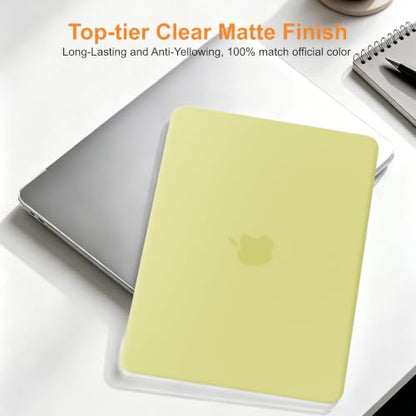 Matte Finish Case for MacBook Neo 13 inch 2026 Model A3404, Citrus Clear | Exact Fit Scratches & Fingerprints Resistant, Ultra-Thin Matte Frosted Protective Hard Shell Mac Neo Case and Keyboard Cover - color: Citrus Clear
