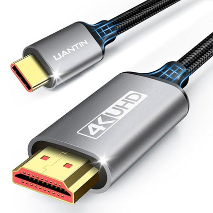 UANTIN USB C to HDMI Cable 6.6Ft for Home Office 4K High-Speed | USBC to HDMI Cord [Thunderbolt 3/4/5 Compatible] with MacBook Neo, Galaxy S9 to S25, iPhone 17 Pro/Max, iPad Pro, Surface - size: 6.6FT, style: 1 Pack