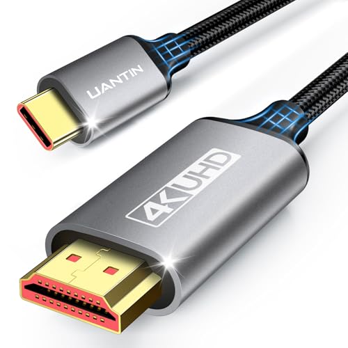 UANTIN USB C to HDMI Cable 15Ft for Home Office 4K High-Speed | USBC to HDMI Cord [Thunderbolt 3/4/5 Compatible] with MacBook Neo, Galaxy S9 to S25, iPhone 17 Pro/Max, iPad Pro, Surface - size: 15FT, style: 1 Pack