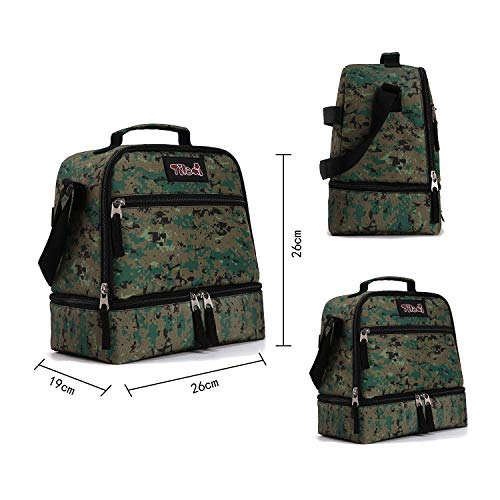 Tilami Rolling Backpack 19 inch with Lunch Bag Wheeled Laptop Backpack, Camouflage - color: Camouflage