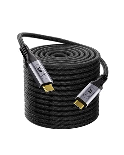 Long USB C to USB C Cable 26.25ft/8m,Type c to Type c Cable High Speed Data Transfer,USB-C Cord 4K Monitor Video Output, 60W Fast Charging, 5Gbps Data Transfer for Monitor, Hub,dispaly Cord - size: 26FT