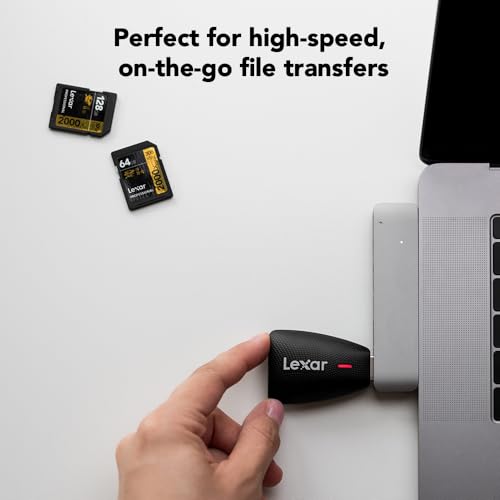 Lexar Multi-Card 2-in-1 SD/Micro SD Card Reader, Up to 312MB/s, USB 3.1 | Compatible w/ USB 3.1 & 2.0, Simultaneous Transfer, Compatible w/ PC, Laptop, Tablet, Smartphone, Compact, LRW450UBNA - style: Micro SD / SD 2-in-1 USB 3.1