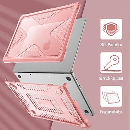 Fintie Case for MacBook Pro 14 Inch A3426 A3427 A3434 A3401 A3185 A3112 A2992 A2918 A2779 A2442 with M5 M4 M3 M2 M1 Chip (2021-2026) - Heavy Duty Rugged Hard Shell Cover, Rose Gold - color: Rose Gold