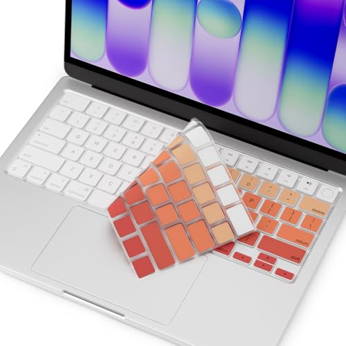 ProElife Keyboard Cover Skin for 2026 New MacBook Neo 13 inch with Apple A18Pro Chip/A3404, Premium Ultra Thin Keyboard Protector for MacBook Neo 13'' A18 Pro Accessory, US ANSI Layout (Ombre Orange) - color: Ombre Orange