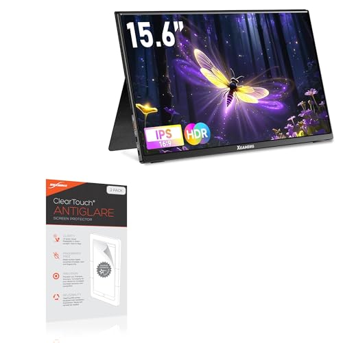 BoxWave Screen Protector Compatible with Krocisen Portable Monitor for Laptop (15.6 in) - ClearTouch Anti-Glare (2-Pack), Anti-Fingerprint Matte Film Skin