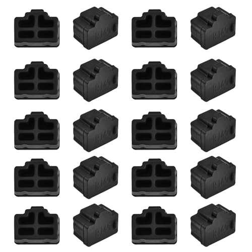 20 Pcs Rj45 Anti-dust Cap, Protector Cover, Black Silica Gel | Anti-dust Port Plug Cover Cap, Black Silica Gel Protector for Computers Monitor Tv Router, Dust Prevention for Ports - color: Black, size: RJ45