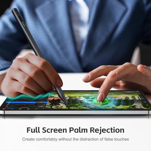 Stylus Pen for iPad 2026-2018 with 13mins Fast Charge,Tilt Sensitivity Palm Rejection Pencil for 11th (A16)/10/9/8/7/6 Gen, iPad Pro 11"/12.9"/M4/M5, iPad Air 3/4/5/M2/M3/M4, Mini 7/6/5 - color: black