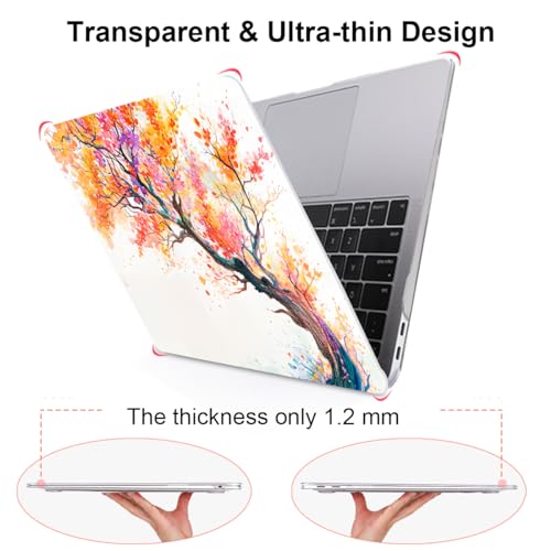 Compatible with MacBook Air 13 inch Case M1 A2337 A2179 A1932 2021 2020 2019 2018 Release with Retina Display & Touch ID, Crystal Pattern Plastic Hard Shell Case Cover, Phoenix Tree Flowers - color: Phoenix Tree Flowers