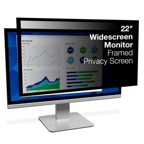 3m Pf322w9 Framed Privacy Filter For Widescreen Desktop Lcd Monitor Black - 22monitor - size: 22.0" Widescreen Monitor 16:9