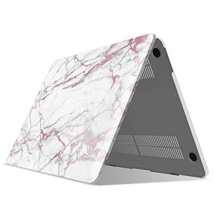 IBENZER Compatible with MacBook Pro 13 Inch Case M2 M1 2026 2025 2024 2023 2022 A2338 A2289 A2251 A2159 A1989 A1706 A1708, Hard Shell Case & Keyboard Cover for Mac Pro 13, Pink Marble, T13PKMB+1 - color: Pink Marble