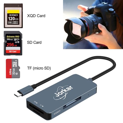 XQD Card Reader USB-C, XQD to USB C Camera Memory Card Reader, Compatible with Sony Nikon Cameras, 3 in 1 XQDs & SD & Micro SD TF Card Readers (Not for CFexpress) - size: XQD Card Reader