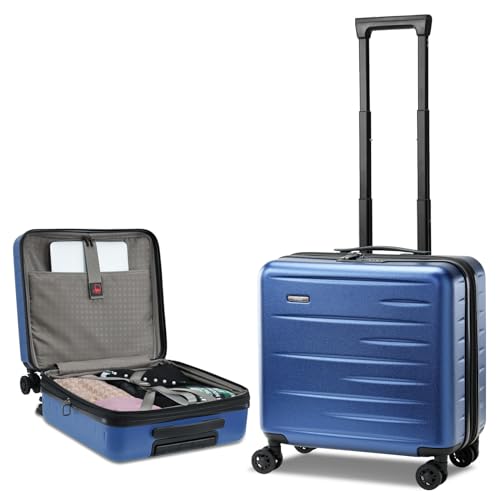 CENSIEN Expandable 16 Inch Carry On Luggage Airline Approved Small Suitcase | Lightweight ABS+PC Hard Shell Suitcases,360° Spinner Wheels,TSA Lock,YKK Zipper,Business Weekender Short Trips,Blue - color: Navy Blue, size: 16 Inch EXT