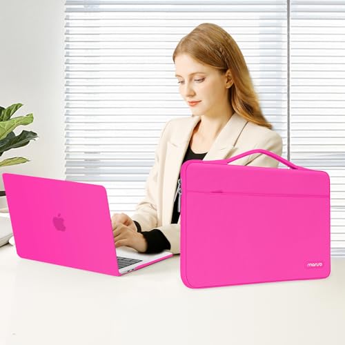 MOSISO Compatible with MacBook Air 13 inch Case M5 2026 M4 2025 M3 M2 2024-2022 A3449 A3240 A3113 A2681,Hard Shell&Sleeve Bag&Keyboard Skin&Webcam Cover&ScreenFilm for MacBook Air 13.6, Bright Rose - color: Bright Rose