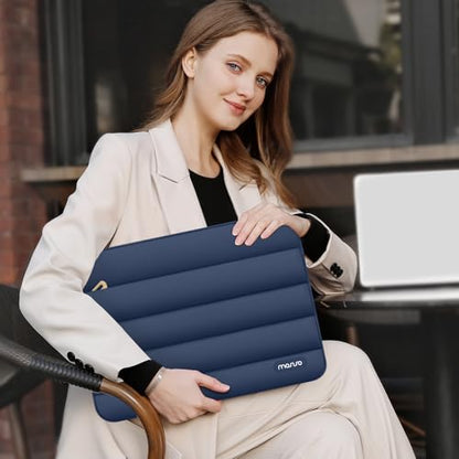 MOSISO Laptop Case 16 inch, 15-15.6 inch Puffy Laptop Sleeve Compatible with MacBook Pro 16 M5 M4 M3 M2 M1, HP Dell ASUS Acer Toshiba Lenovo, Polyester Horizontal Bag with Small Case, Midnight Blue - color: Midnight Blue, size: 16 inch