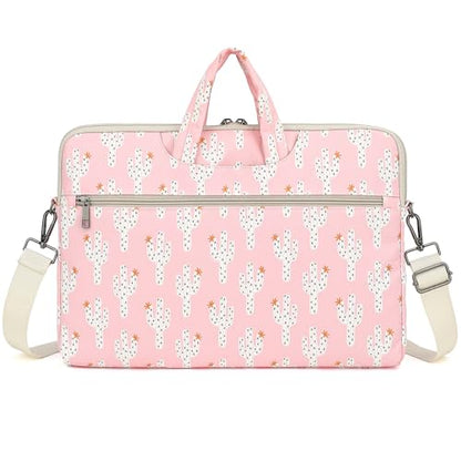 DACHEE Laptop Shoulder Bag for 15 Inch/15.6 Inch Macbook Pro - color: Pink Cactus(07)