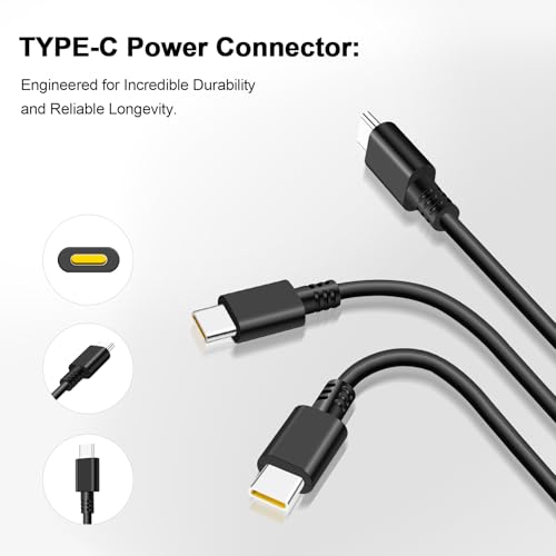 65W USB C Charger Compatible with Lenovo Thinkpad/Yoga/Chromebook/IdeaPad, Mac Book Pro, Huawei Matebook, Dell Latitude, HP Spectre, Acer Chromebook, Asus Zenbook Laptop Type C Power Supply Adapter