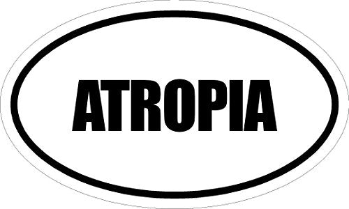 Beach Graphic Pros 3" Printed Euro Style Oval Atropia Decal Sticker décor Great for Mugs Phone Case Helmet and Hard Hats.
