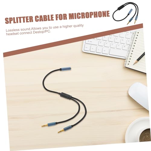 DOITOOL 3pcs Headphone Mic y Splitter Cable Adapter Compact Audio Splitter for Laptops Lightweight Dual Convertor for Headset and Microphone Use