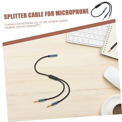 DOITOOL 3pcs Headphone Mic y Splitter Cable Adapter Compact Audio Splitter for Laptops Lightweight Dual Convertor for Headset and Microphone Use