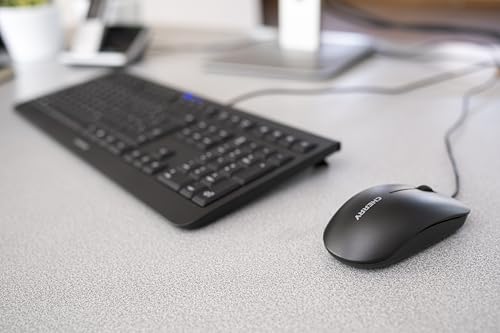 Cherry DC 2000 - Keyboard and Mouse Combo - 4 Additional Keys - US Layout - QWERTY Keyboard - GS Approval - Black